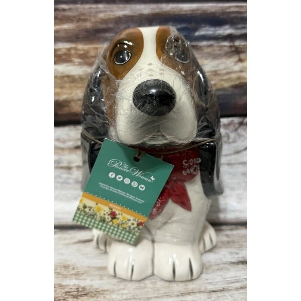 The Pioneer Woman Henry Basset Hound Dog Cookie Jar Candy Treat Canister 7.75